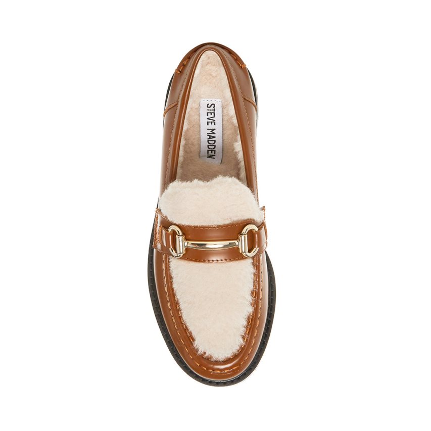 Brown Steve Madden Marianna Leather Women's Loafers | PH 8263LFB